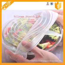 Best Selling Novelty Elastic Multi Tamanho personalizado Silicone Lids Silicone Stretch Fresh Cover